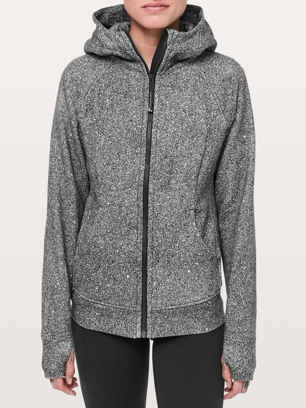 Lululemon Scuba Full-Zip Hoodie Size 4 Luminesce Splatter White Black